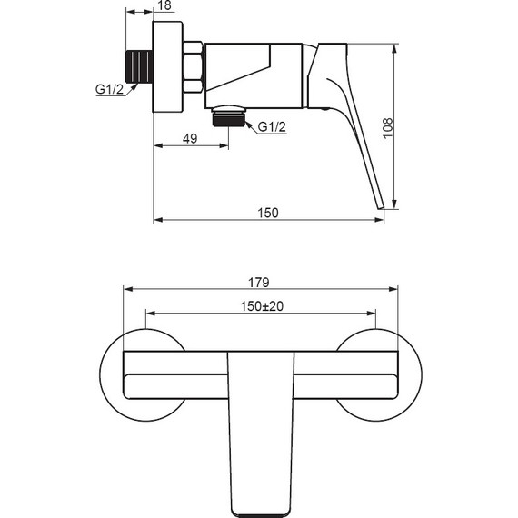 Смеситель для душа Damixa Merkur 402000300, чёрный, Цвет производителя: чёрный фото 5