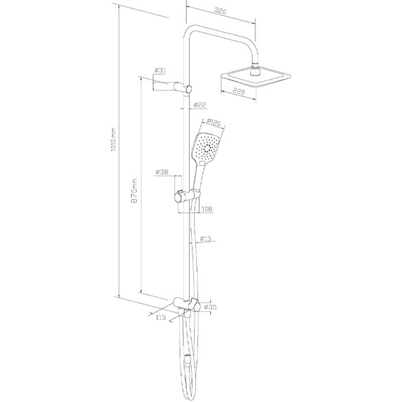 Душевая система Damixa Eclipse 931000000 без смесителя - 7 Душевая система Damixa Eclipse 931000000 без смесителя фото 7