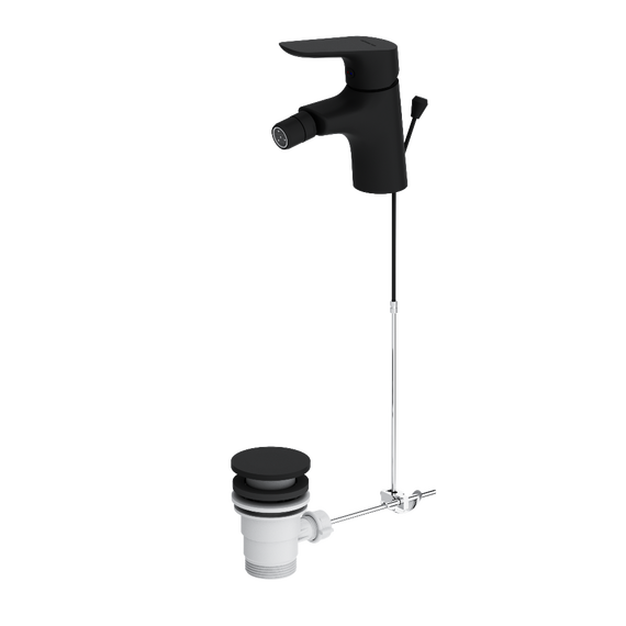 Смеситель для биде Damixa Jupiter 770240300 с донным клапаном, чёрный, Цвет производителя: чёрный фото 2