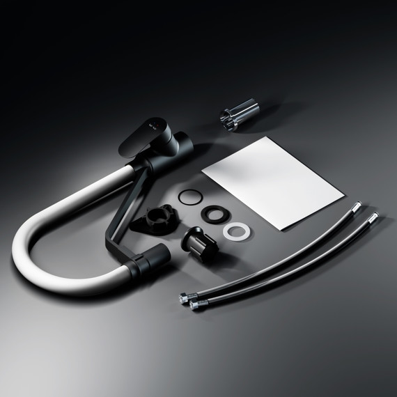 Смеситель для кухни AM.PM Like F8007825 для питьевой воды и гибким изливом, чёрный/серый, Цвет производителя: чёрный, серый - 16 Смеситель для кухни AM.PM Like F8007825 для питьевой воды и гибким изливом, чёрный/серый, Цвет производителя: чёрный, серый фото 16