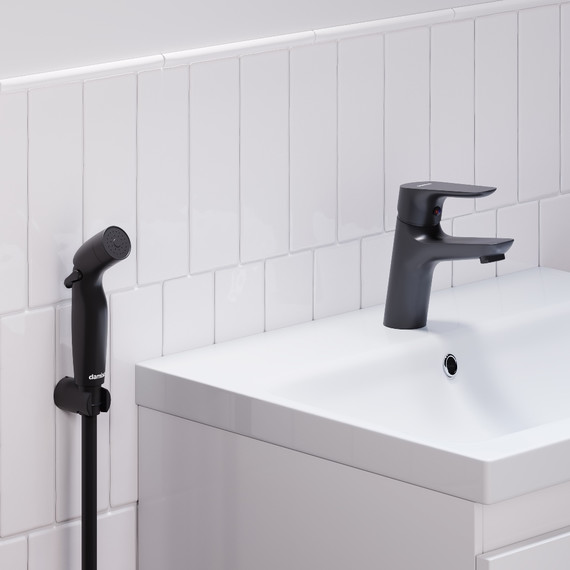 Смеситель для раковины Damixa Jupiter 770300300 с гигиеническим душем, Цвет производителя: чёрный - 3 Смеситель для раковины Damixa Jupiter 770300300 с гигиеническим душем, Цвет производителя: чёрный фото 3