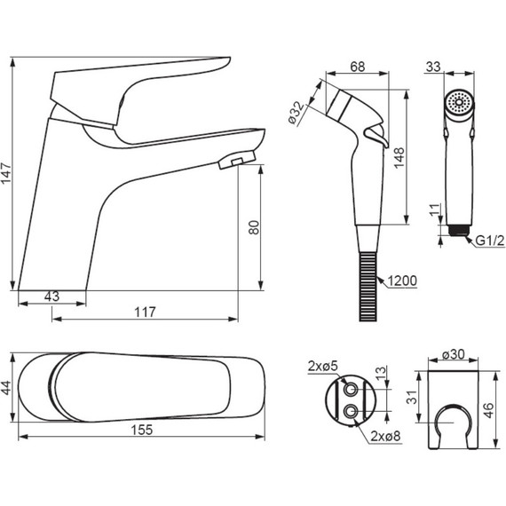 Смеситель для раковины Damixa Jupiter 770300300 с гигиеническим душем, Цвет производителя: чёрный - 4 Смеситель для раковины Damixa Jupiter 770300300 с гигиеническим душем, Цвет производителя: чёрный фото 4