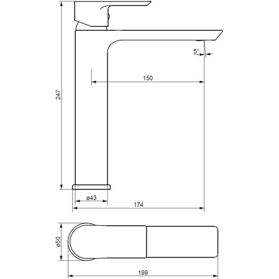 Смеситель для раковины высокий Damixa Apollo 470250300, чёрный, Цвет производителя: чёрный - 5 Смеситель для раковины высокий Damixa Apollo 470250300, чёрный, Цвет производителя: чёрный фото 5