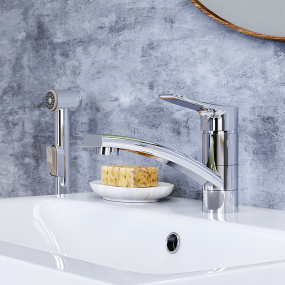 Смеситель для раковины Damixa Jupiter 770230001 с гигиеническим душем - 3 Смеситель для раковины Damixa Jupiter 770230001 с гигиеническим душем фото 3