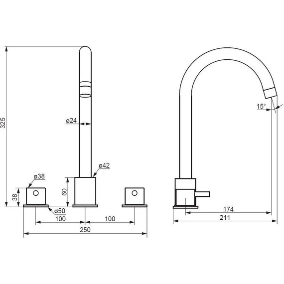 Смеситель для раковины встраиваемый Damixa Scandinavian Pure 360200300, чёрный, Цвет производителя: чёрный - 6 Смеситель для раковины встраиваемый Damixa Scandinavian Pure 360200300, чёрный, Цвет производителя: чёрный фото 6