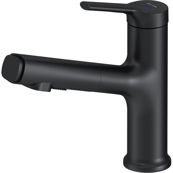 Смеситель для раковины AM.PM X-Joy F85B02922  с вытяжным изливом, Цвет производителя: чёрный фото 