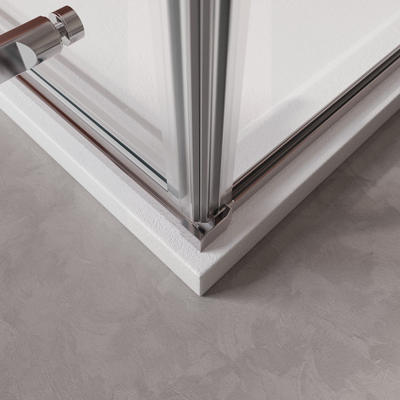 Душевое ограждение Cezares 100x100 см LINER-A-1-100-C-Cr-R, хром/прозрачное фото 4