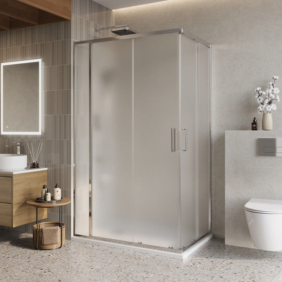 Душевое ограждение BelBagno 120x80 см LUCE-AH-21-120/80-P-Cr, хром/матовое фото 