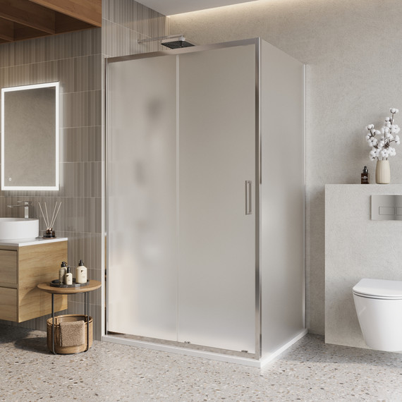 Душевое ограждение BelBagno 120x90 см LUCE-AH-1-120/90-P-Cr, хром/матовое фото 