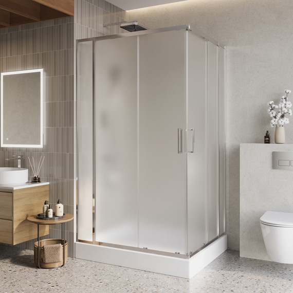 Душевое ограждение BelBagno 120x100 см LUCE-AH-22-120/100-P-Cr, хром/матовое фото 