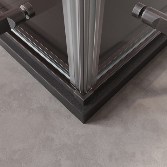 Душевое ограждение Cezares 90x90 см LINER-A-2-90-C-GM, оружейная сталь/прозрачное фото 4