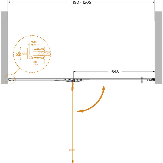 Душевая дверь Cezares 120 см LINER-B-12-120-C-Cr-L, хром/прозрачное - 8 Душевая дверь Cezares 120 см LINER-B-12-120-C-Cr-L, хром/прозрачное фото 8