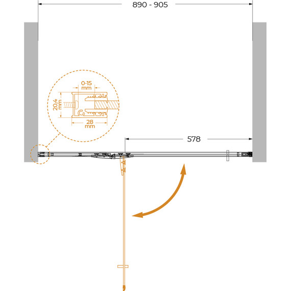 Душевая дверь Cezares 90 см LINER-B-12-90-C-NERO-L, чёрный/прозрачное - 8 Душевая дверь Cezares 90 см LINER-B-12-90-C-NERO-L, чёрный/прозрачное фото 8
