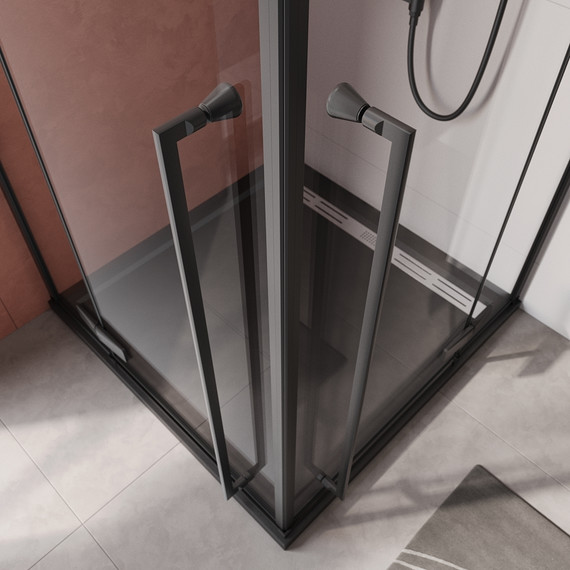 Душевое ограждение Cezares 90x90 см LINER-A-2-90-C-NERO, чёрный/прозрачное - 2 Душевое ограждение Cezares 90x90 см LINER-A-2-90-C-NERO, чёрный/прозрачное фото 2