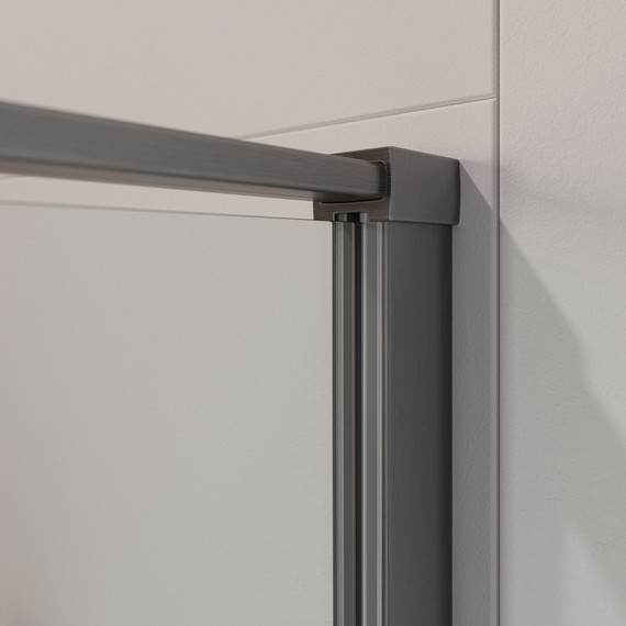 Душевое ограждение Cezares 90x90 см LINER-A-2-90-C-GM, оружейная сталь/прозрачное фото 7