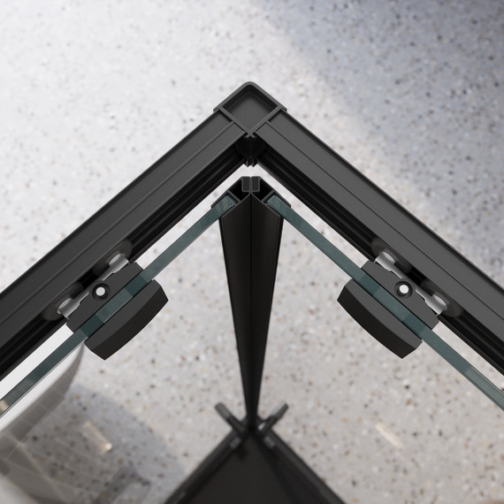 Душевое ограждение BelBagno 90x90 см LUCE-A-2-90-C-NERO, чёрный/прозрачное - 3 Душевое ограждение BelBagno 90x90 см LUCE-A-2-90-C-NERO, чёрный/прозрачное фото 3