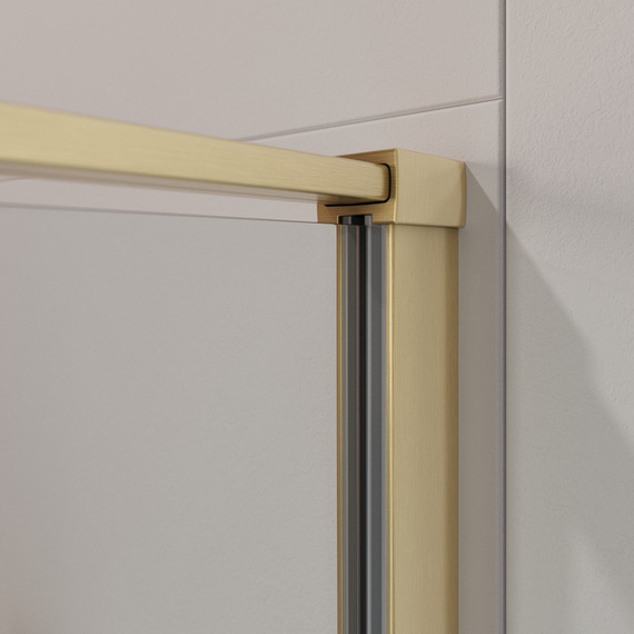 Душевое ограждение Cezares 90x90 см LINER-A-1-90-C-BORO-R, золото/прозрачное фото 7