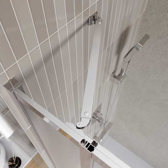 Душевое ограждение BelBagno 110x110 см LUCE-A-22-90+20-P-Cr, хром/матовое фото 2