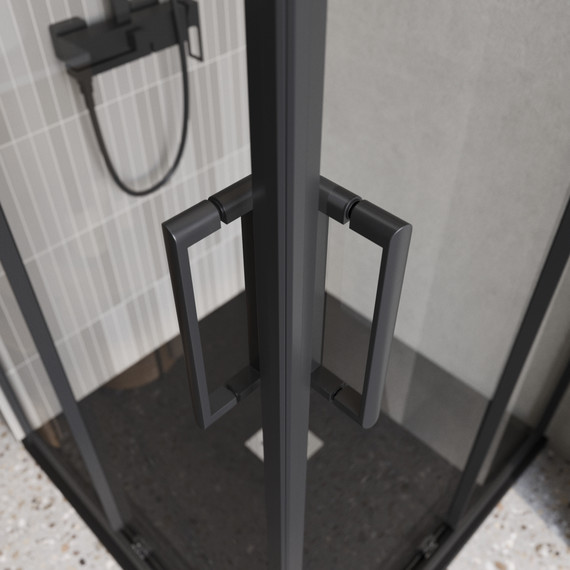 Душевое ограждение BelBagno 90x90 см LUCE-A-2-90-C-NERO, чёрный/прозрачное - 2 Душевое ограждение BelBagno 90x90 см LUCE-A-2-90-C-NERO, чёрный/прозрачное фото 2