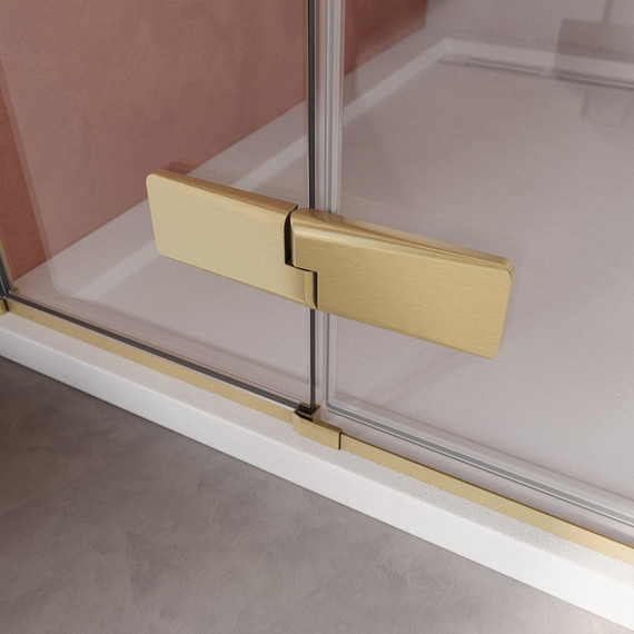 Душевое ограждение Cezares 90x90 см LINER-A-1-90-C-BORO-R, золото/прозрачное фото 6