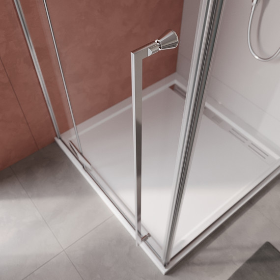 Душевое ограждение Cezares 120x90 см LINER-AH-1-120/90-C-Cr-L, хром/прозрачное фото 2