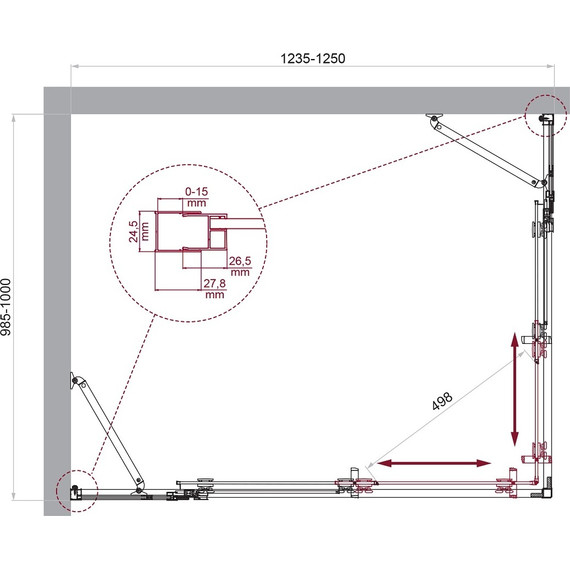 Душевое ограждение BelBagno 125x100 см LUCE-AH-22-125/100-C-Cr, хром/прозрачное - 6 Душевое ограждение BelBagno 125x100 см LUCE-AH-22-125/100-C-Cr, хром/прозрачное фото 6
