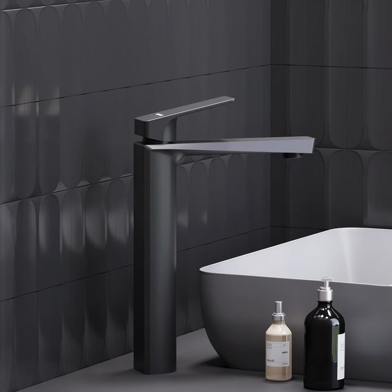 Смеситель для раковины высокий Damixa Merkur 400250300, чёрный, Цвет производителя: чёрный - 4 Смеситель для раковины высокий Damixa Merkur 400250300, чёрный, Цвет производителя: чёрный фото 4