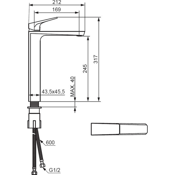 Смеситель для раковины высокий Damixa Merkur 400250000, Цвет производителя: хром фото 5