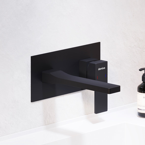 Смеситель для раковины со стены Damixa Gala 530260300 (со скрытой частью) чёрный, Цвет производителя: чёрный фото 4