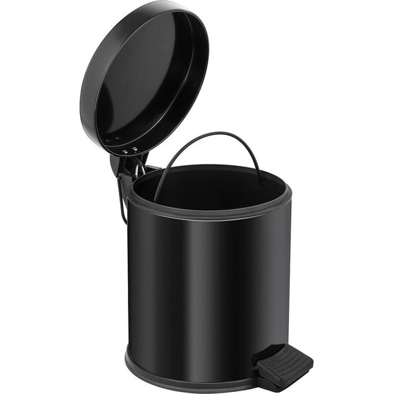 Ведро для мусора с педалью Berges Wasserhaus 123001, цвет чёрный фото 2