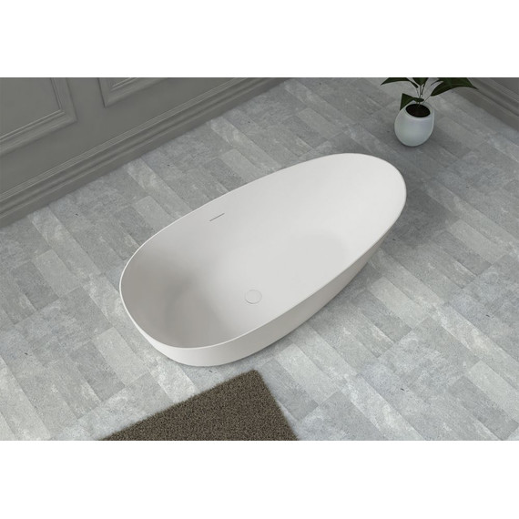 Ванна каменная Abber Stein 170x80 см AS9611-1.7, белый матовый, Размер - мм: 1700х800 фото 5