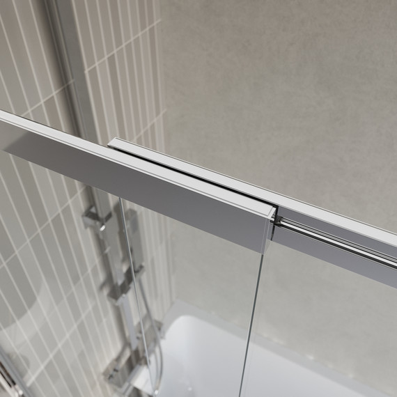 Шторка для ванны BelBagno 90 см LUCE-VF-11-90/145-C-Cr, хром/прозрачное фото 2