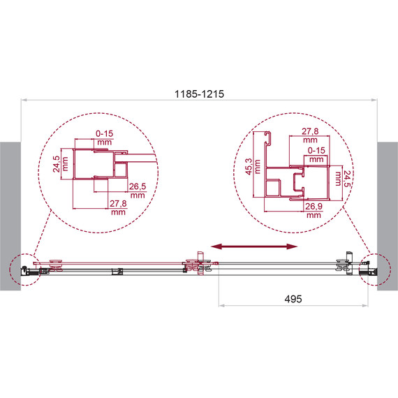 Душевая дверь BelBagno 120 см LUCE-BF-1-120-P-Cr, хром/матовое - 5 Душевая дверь BelBagno 120 см LUCE-BF-1-120-P-Cr, хром/матовое фото 5