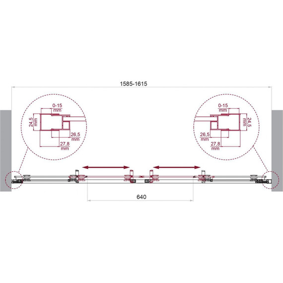 Душевая дверь BelBagno 160 см LUCE-BF-2-160-C-Cr, хром/прозрачное - 6 Душевая дверь BelBagno 160 см LUCE-BF-2-160-C-Cr, хром/прозрачное фото 6