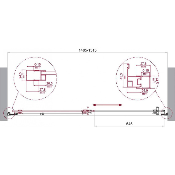 Душевая дверь BelBagno 150 см LUCE-BF-1-150-C-Cr, хром/прозрачное фото 6