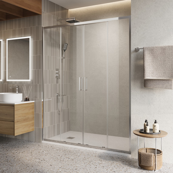 Душевая дверь BelBagno 160 см LUCE-BF-2-160-C-Cr, хром/прозрачное фото 