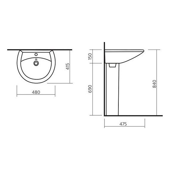 Раковина подвесная Sanita Аттика 48 см ATC46SAWB01 - 3 Раковина подвесная Sanita Аттика 48 см ATC46SAWB01 фото 3