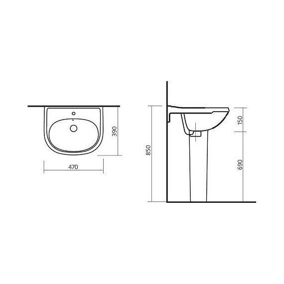 Раковина Sanita Комфорт 45 см CMFSAWB01 - 4 Раковина Sanita Комфорт 45 см CMFSAWB01 фото 4