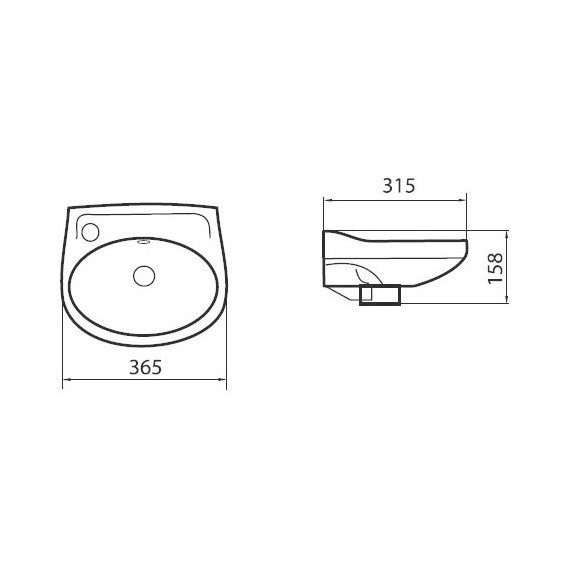Раковина мини Sanita Лада 36 см LDASAWB01 - 2 Раковина мини Sanita Лада 36 см LDASAWB01 фото 2