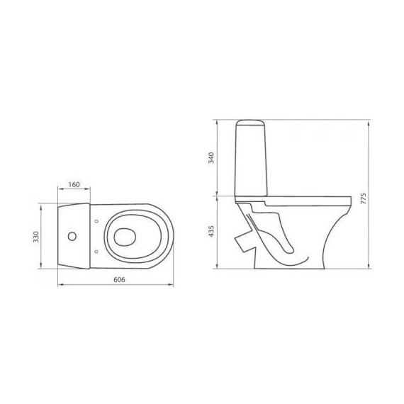 Унитаз напольный Sanita Аттика эконом WC.CC/Attica/1-P/WHT.G/S1 с крышкой полипропилен фото 3