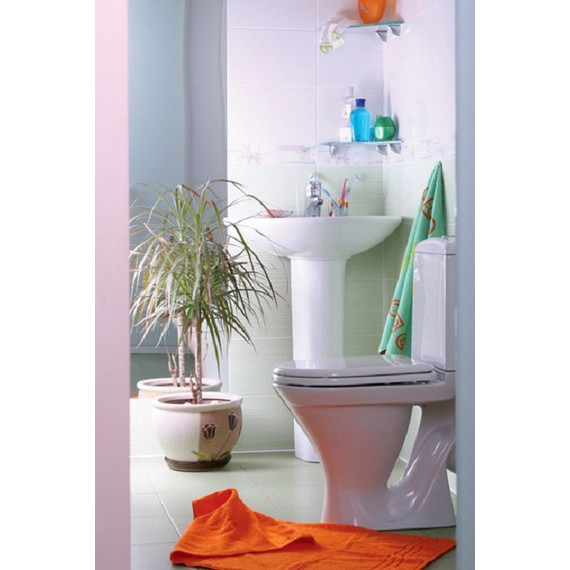 Унитаз напольный Sanita Аттика эконом WC.CC/Attica/1-P/WHT.G/S1 с крышкой полипропилен фото 4