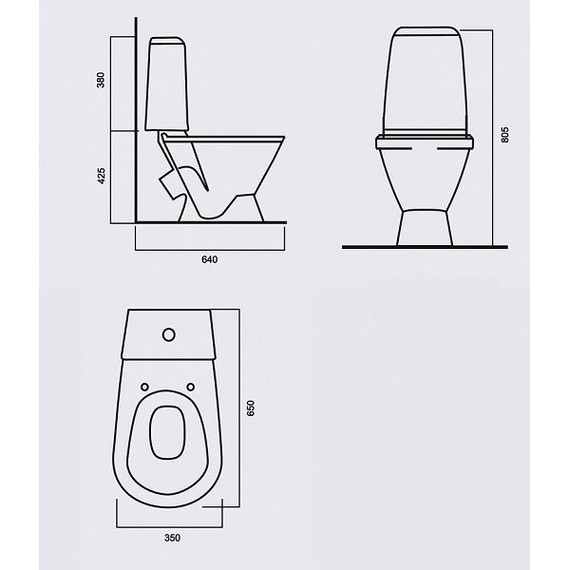 Унитаз напольный Sanita Кама эконом KMASACC01090111 с крышкой полипропилен - 3 Унитаз напольный Sanita Кама эконом KMASACC01090111 с крышкой полипропилен фото 3