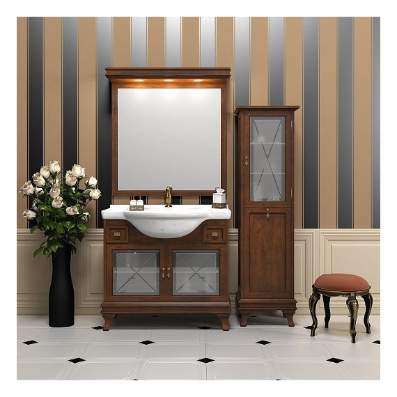 Пенал напольный Opadiris Борджи L с бельевой корзиной, орех фото 3