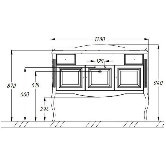 Тумба напольная с раковиной Opadiris Лаура 120 см, белый/бежевая патина - 4 Тумба напольная с раковиной Opadiris Лаура 120 см, белый/бежевая патина фото 4