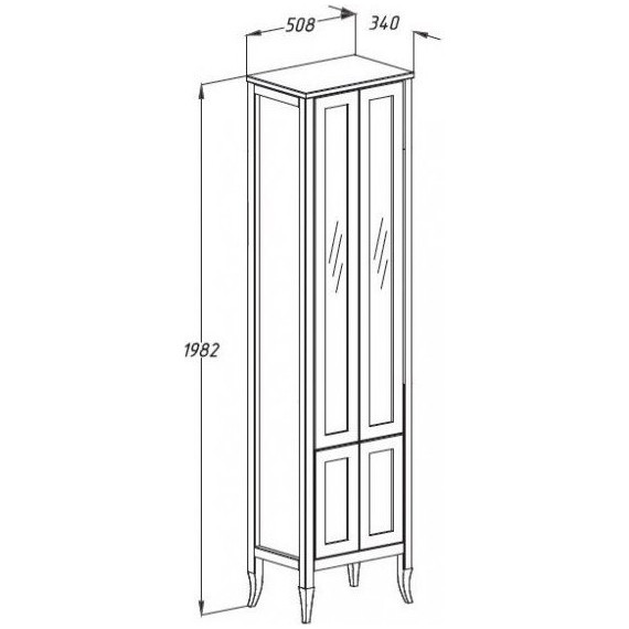 Пенал напольный Opadiris Мираж 50, орех - 3 Пенал напольный Opadiris Мираж 50, орех фото 3