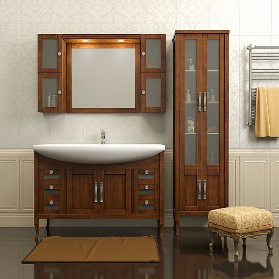 Шкаф подвесной Opadiris Мираж, левый, орех - 3 Шкаф подвесной Opadiris Мираж, левый, орех фото 3