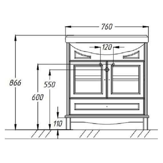 Тумба напольная с раковиной Opadiris Омега 75 см, слоновая кость - 4 Тумба напольная с раковиной Opadiris Омега 75 см, слоновая кость фото 4
