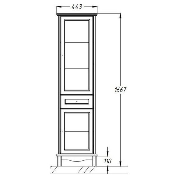 Пенал Opadiris Омега 45 левый, слоновая кость фото 4