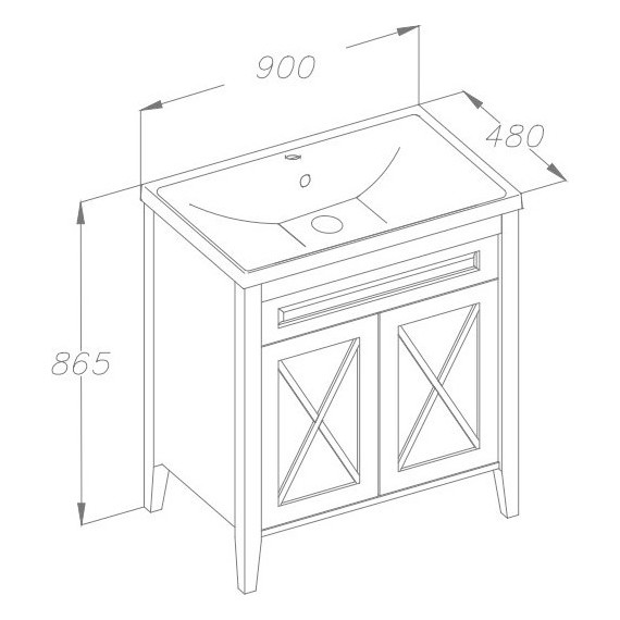 Тумба напольная с раковиной Opadiris Палермо 90 см, белый фото 4