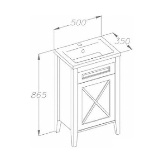 Тумба напольная с раковиной Opadiris Палермо 50 см R, белый фото 4